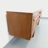 Vintage Scandinavian style sled foot sideboard in teak from the 60s