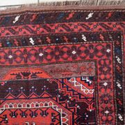 Antique hand-knotted Afghan Baluch rug 116cm x 210cm - red & brown (1C1195)