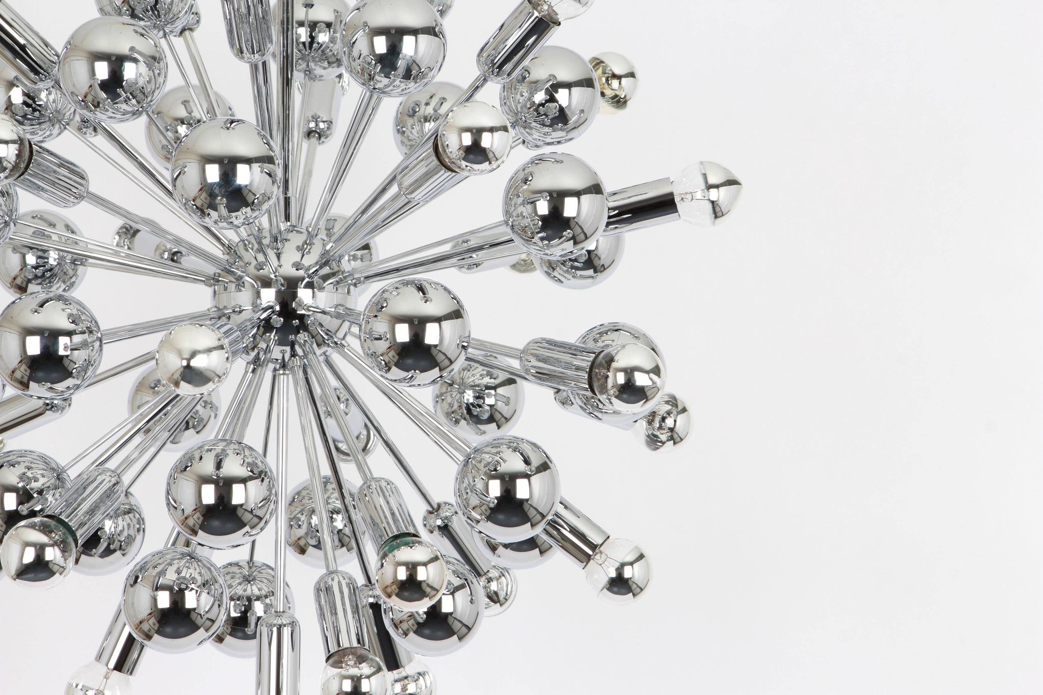 Grand Sputnik chrome chandelier in space style by Cosack, Germany, 1970s.