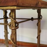 Wrought iron side table with ivy imitation