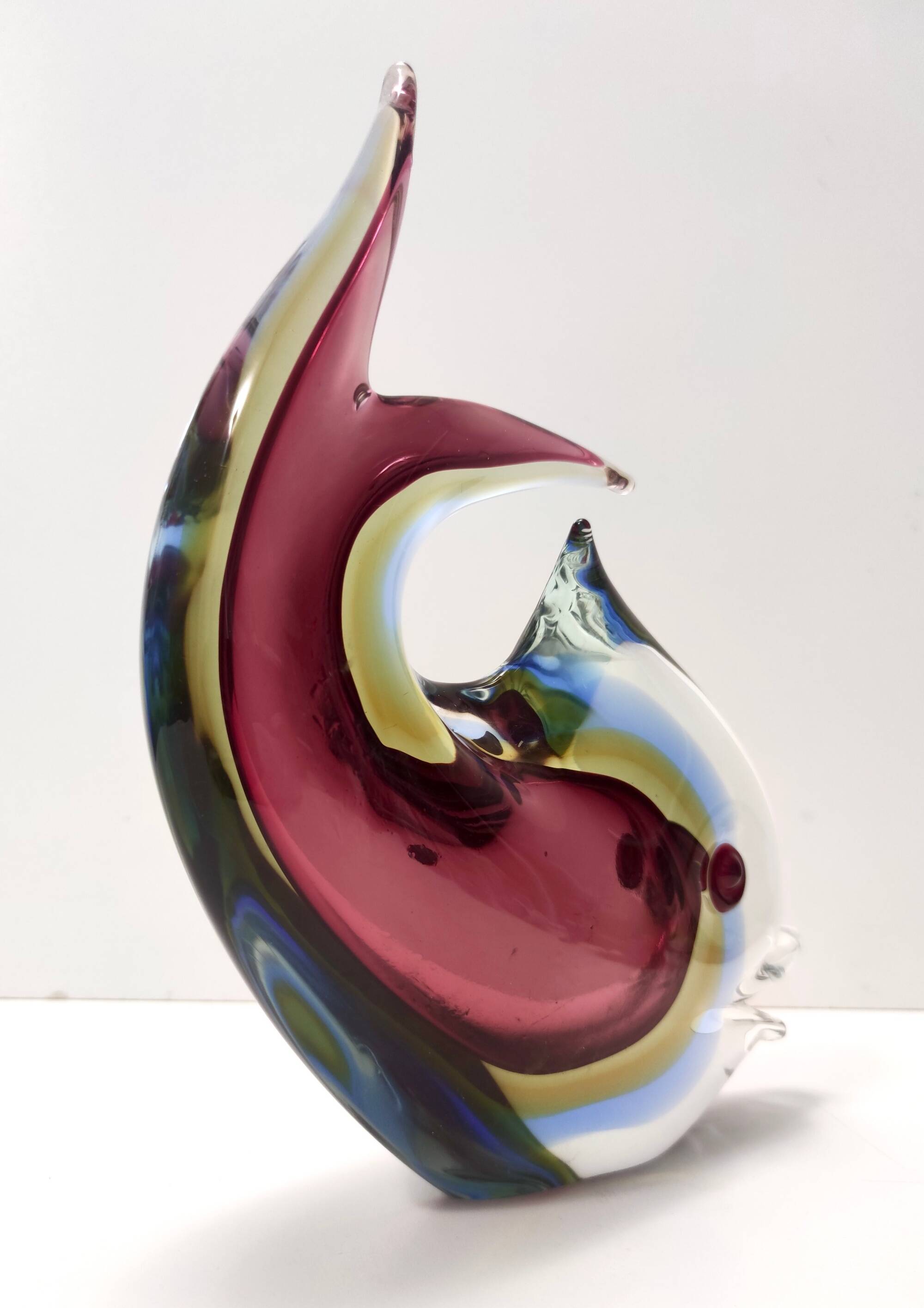 Sommerso Murano Glass Vase Ascribable to Poli for Seguso, Italy