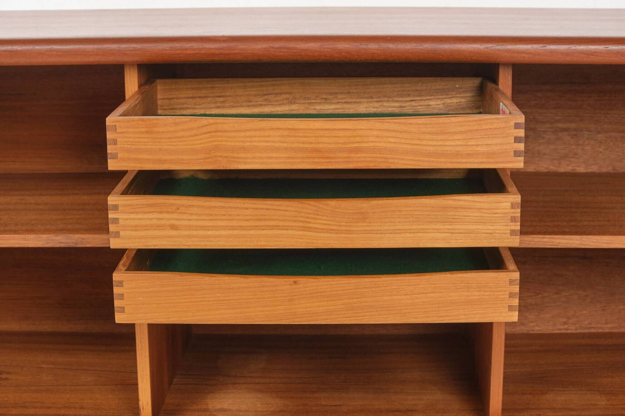 Buffet with roller shutter doors, Danish, vintage, teak, produced by Dyrlund.