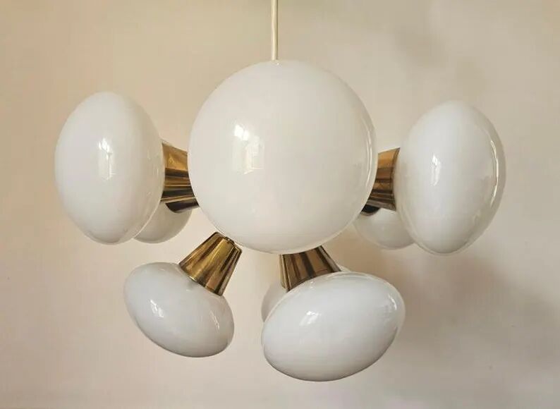 Rare Midcentury Chandelier Sputnik, Kamenicky Senov, 1970s