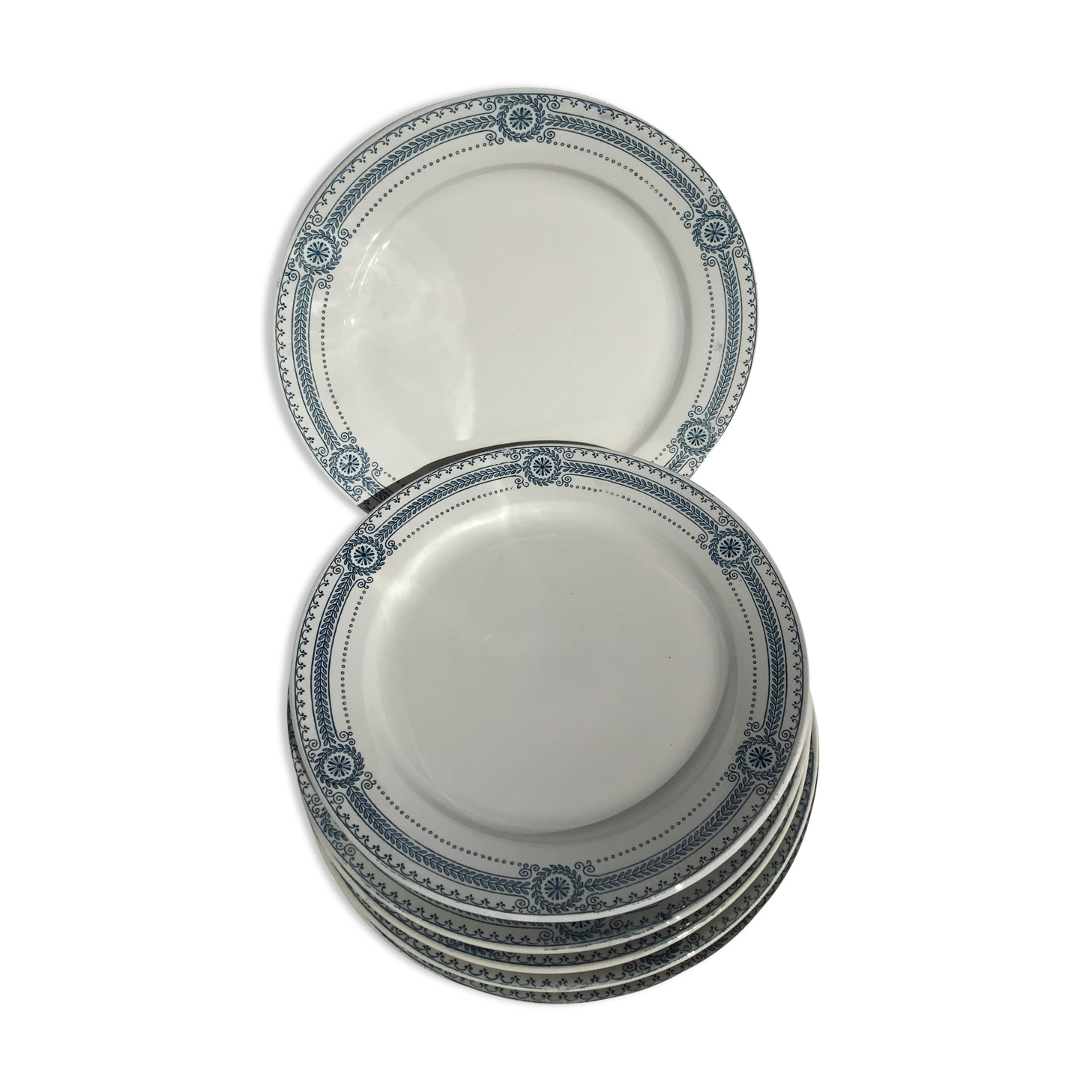 6 Flat Plates Iron Earth Carina U&C Sarreguemines (4lots)