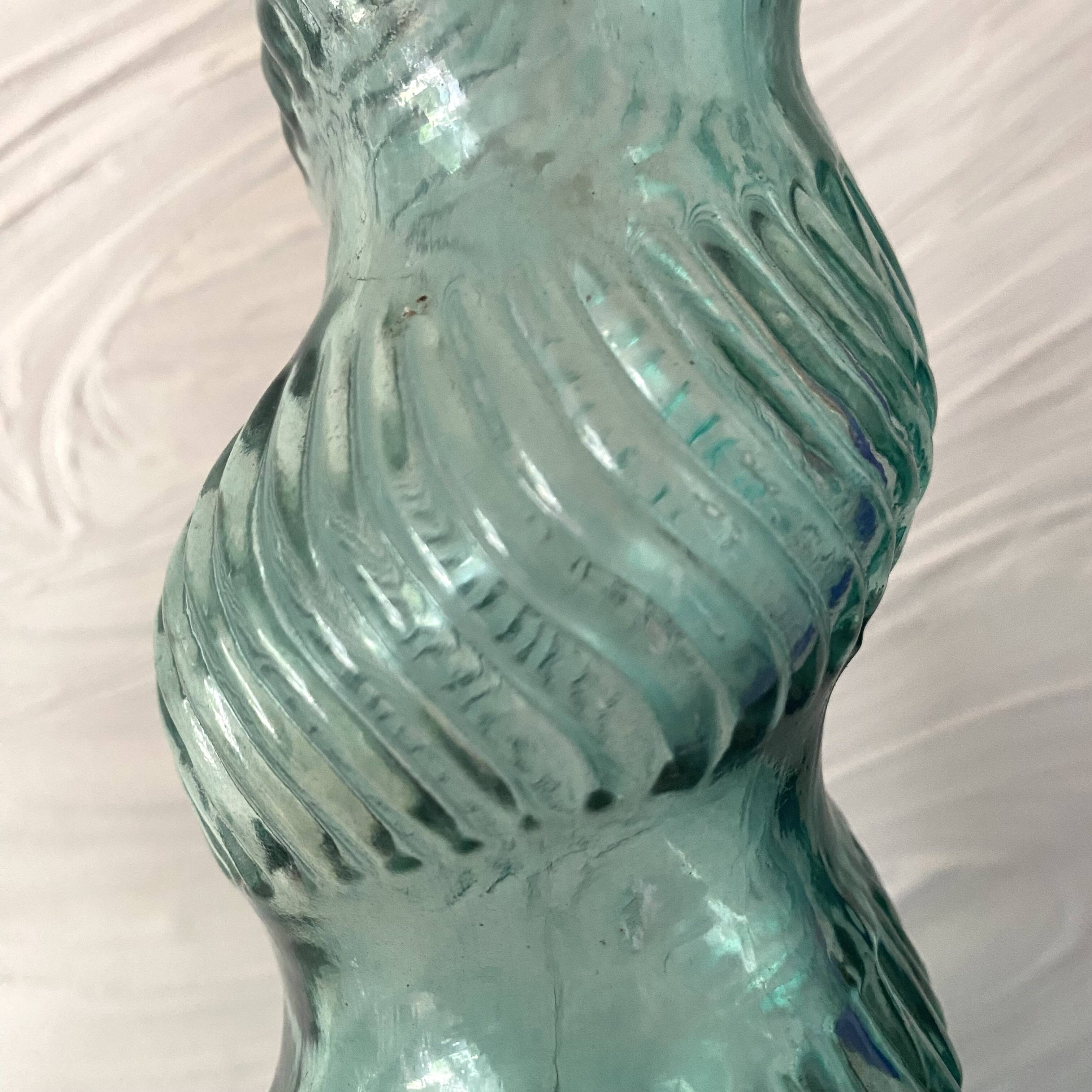 Vintage twisted Italian Empoli bottles