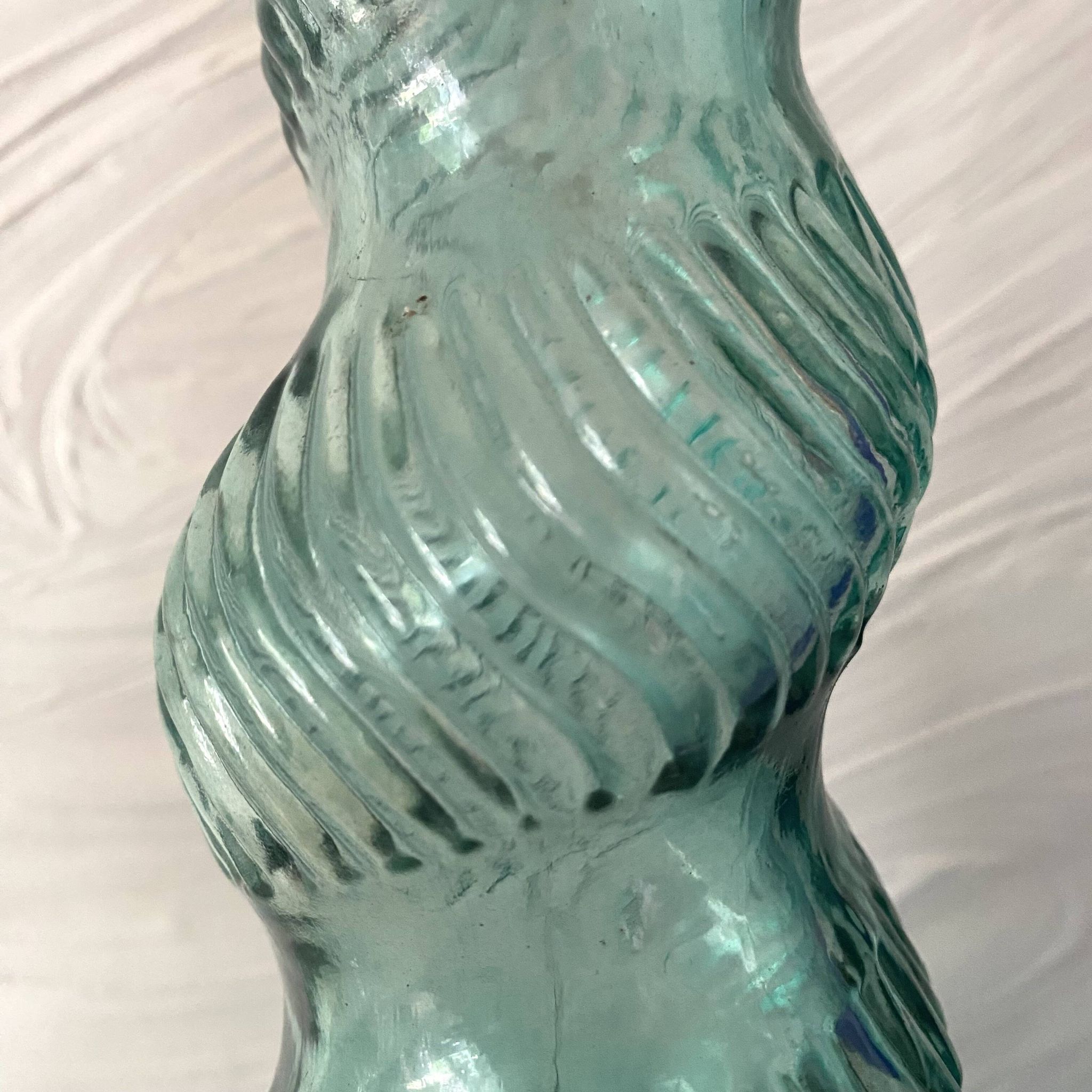 Vintage twisted Italian Empoli bottles