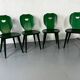 Set of 4 green pine chairs by Svensk Fur, Sweden, 1950s.
