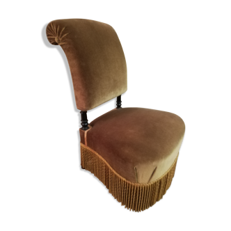 Armchair Toad velvet fringed style Napoleon III