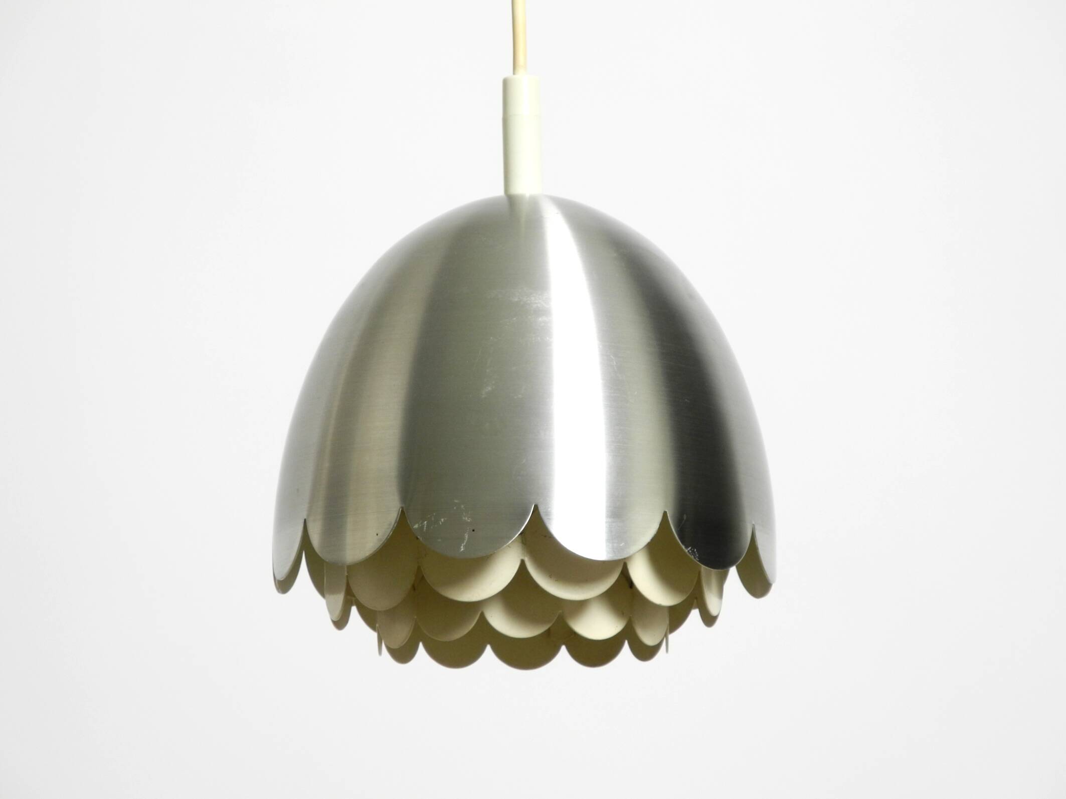 Small 1960s Space Age pendant lamp by Doria made of aluminum and metal