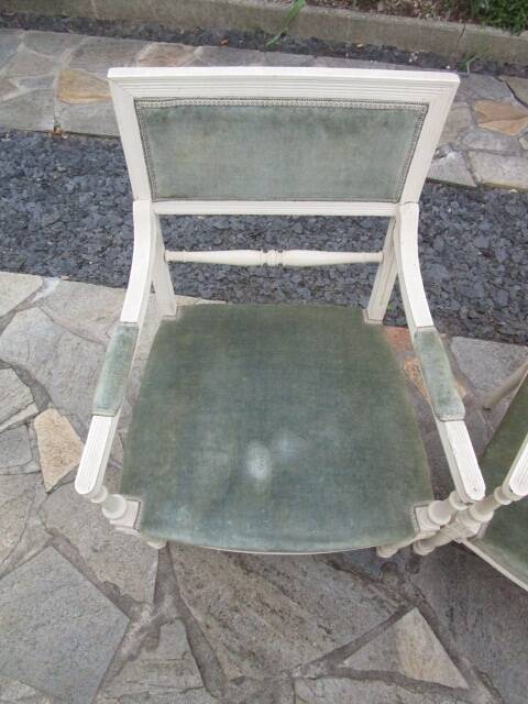 Pair of Louis XVI style armchairs