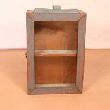 Burmese teak wall display case with original polychrome patina