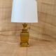 Golden lamp "Regina", 2 m fabric cable, cotton shade
