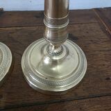Antique pair of brass candlesticks