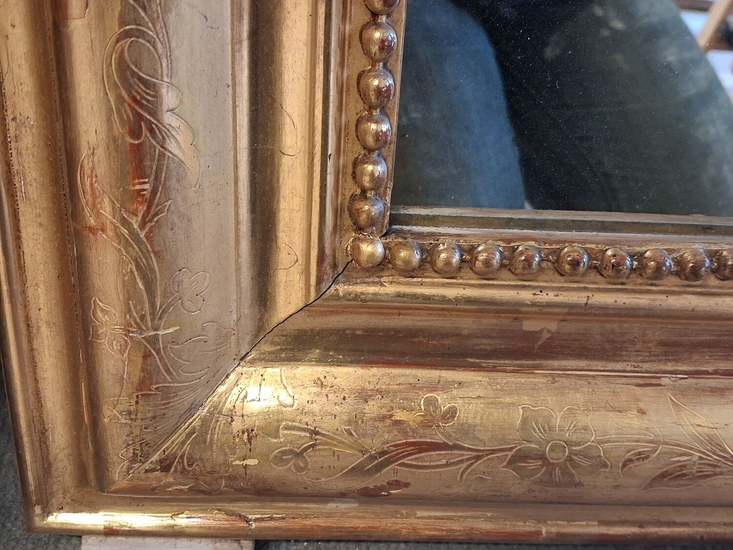 Louis Philippe mirror with pediment 148 x 95