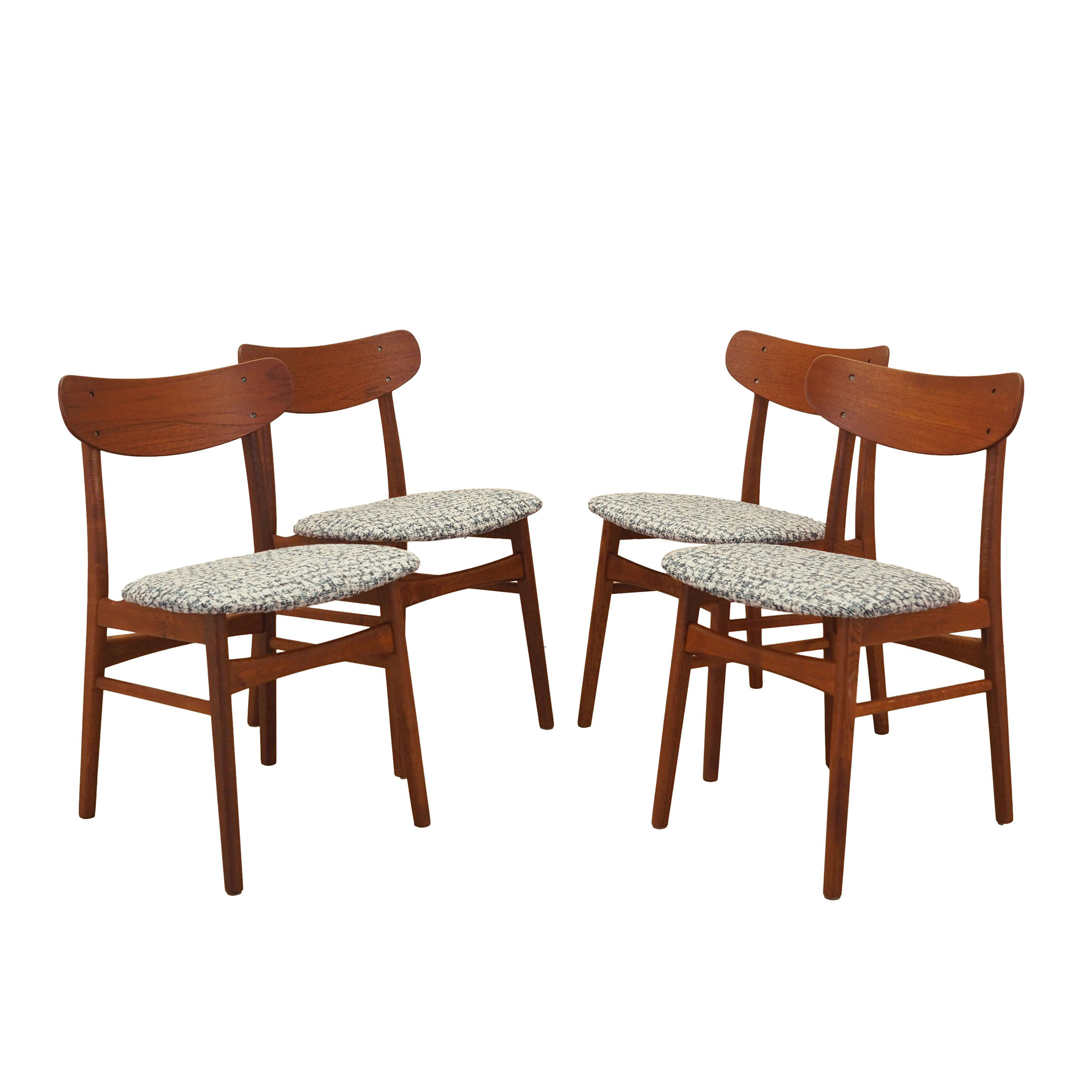 Set of four teak chairs, Danish design, 1970s, made in Denmark