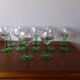 12 glasses liquor in crystal foot green grape pattern