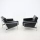 1960s Pair of Steel and Leather Armchairs by Lübke, Germany