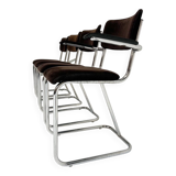 Set metal dining chairs in Gispen style (4), 1970s