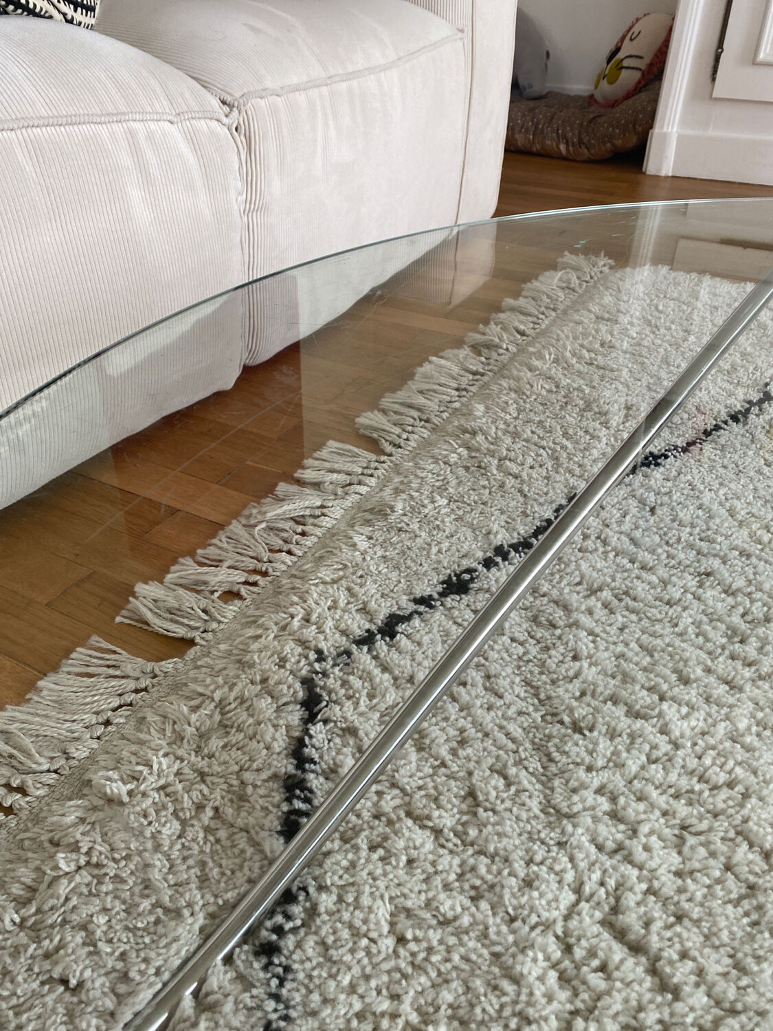 Round coffee table glass and steel design Kaeko Objekto Rafic Farah