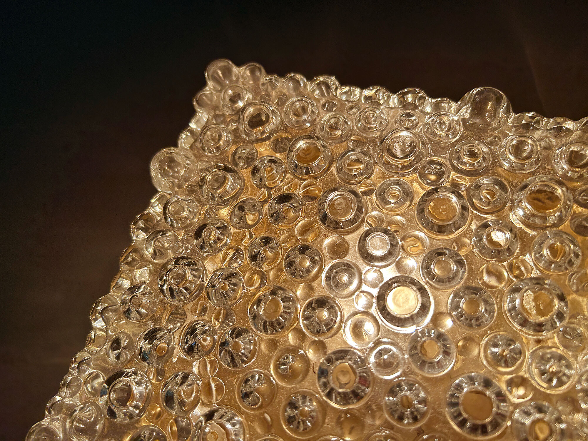 Pair vintage wall lights, bubble glass, 60s