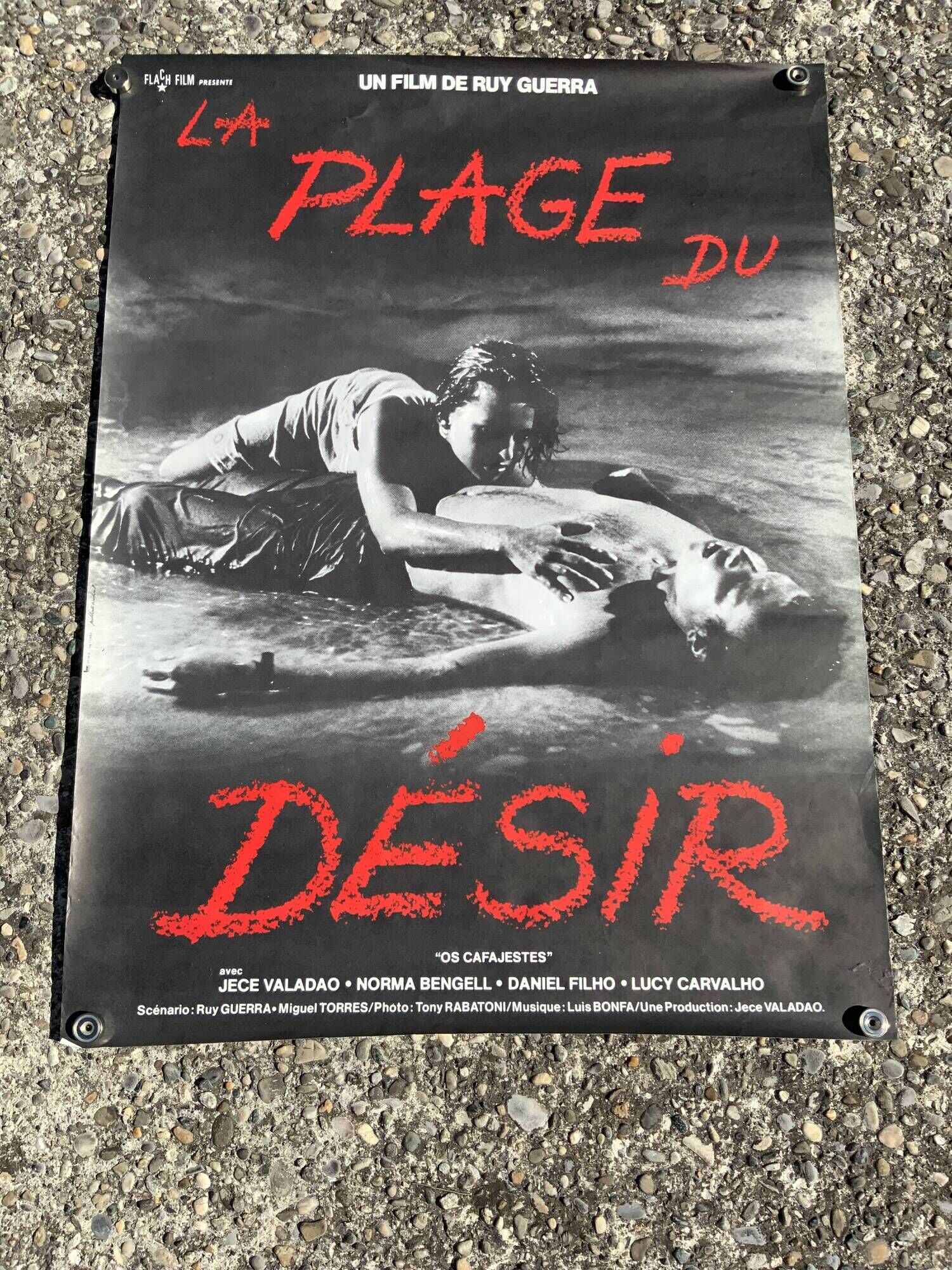 Old movie poster the beach of desire vintage cinema