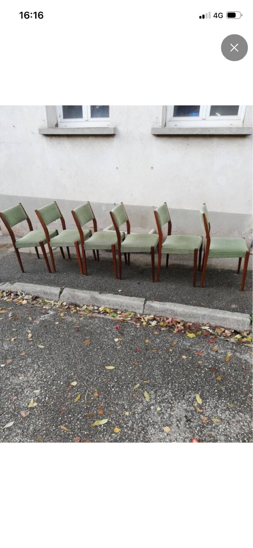 Lot de 6 chaises scandinaves teck et tissu
