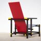 Red and blue chair Gerrit Rietveld by Cassina