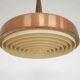 Sandinavian modern copper and wood pendant light, 1960's