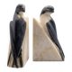 Bookends BIRDS Art Deco Alabaster Marble Vintage Italian Sculpture