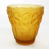 Art nouveau planter in amber glass by josef inwald barolac, 1930s