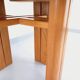 Table à manger ronde vintage Seltz des années 70 80 en orme blond massif