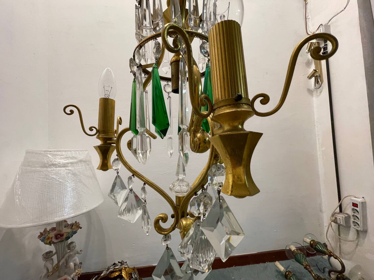 Brass  Crystal Chandelier 1960’s