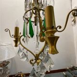 Lustre en cristal et laiton des années 1960