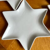 Set of 4 star-white earthenware plates