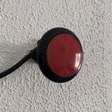 Vintage 1960 red and black coat rack with 3 wall hooks - 45 x 7 cm