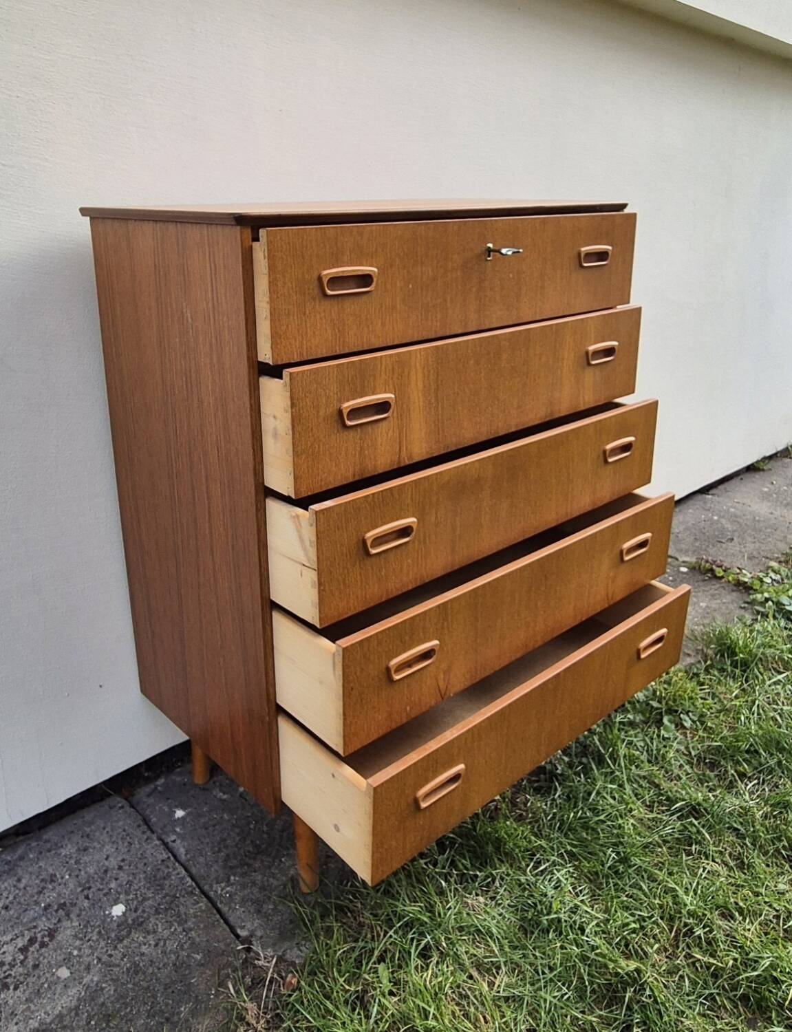 Scandinavian teak chest of drawers, 5 drawers, 1960s