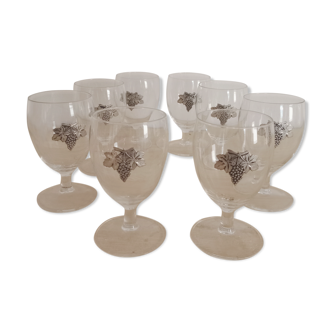 Verres décors étain