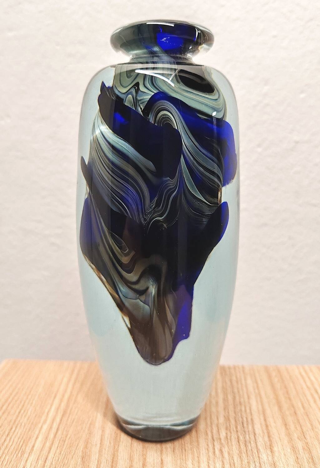 Murano type blue glass vase