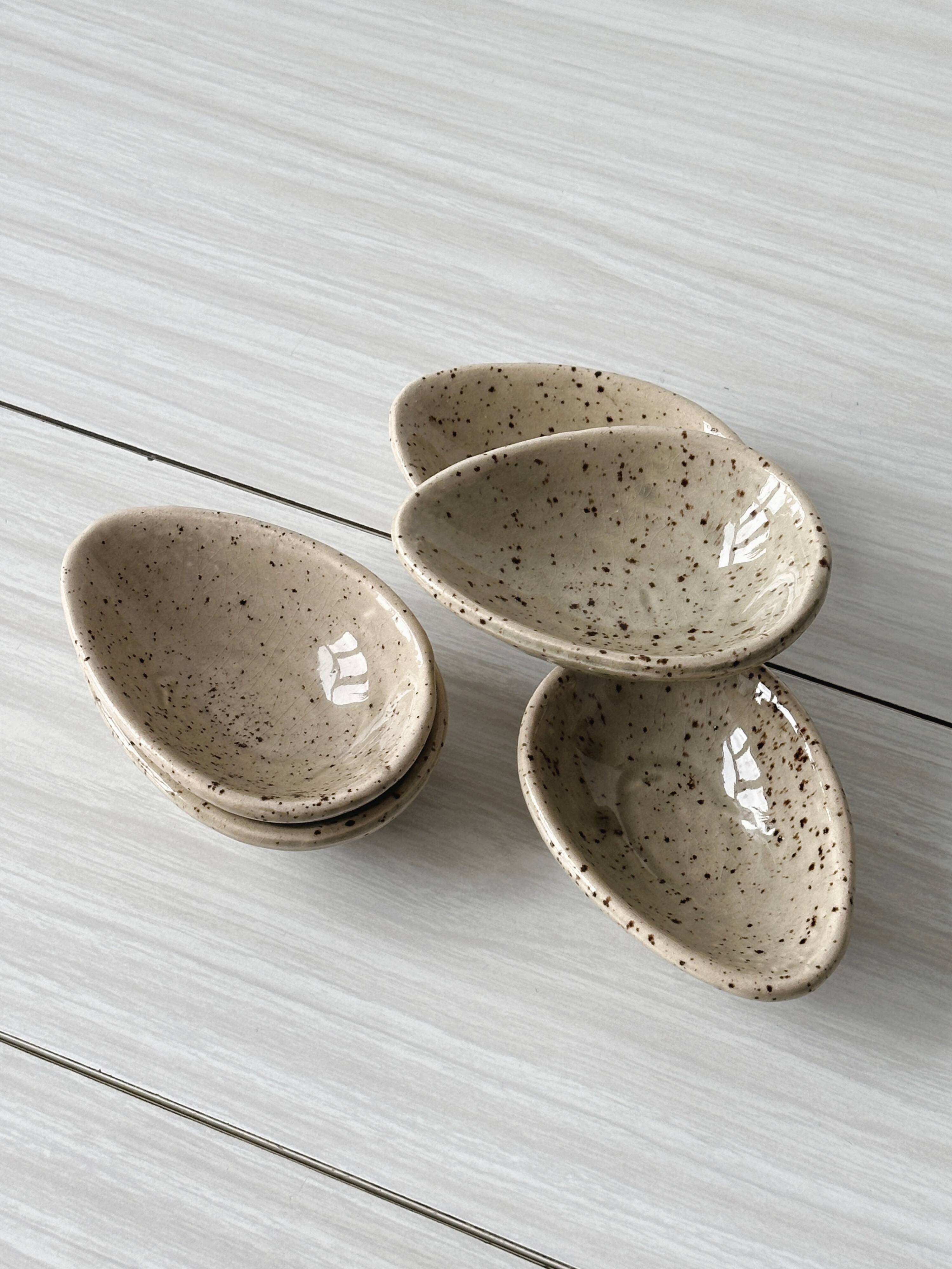 5 spotted pyrite sandstone bowls
