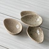 5 coupelles en grès pyrite tacheté