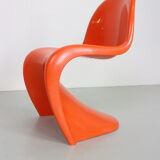 Orange Original Panton S Chairs by Verner Panton for Herman Miller, 1968