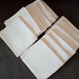 Tablecloth and its 12 damasee towels floral decorations rockery embroidered monogram