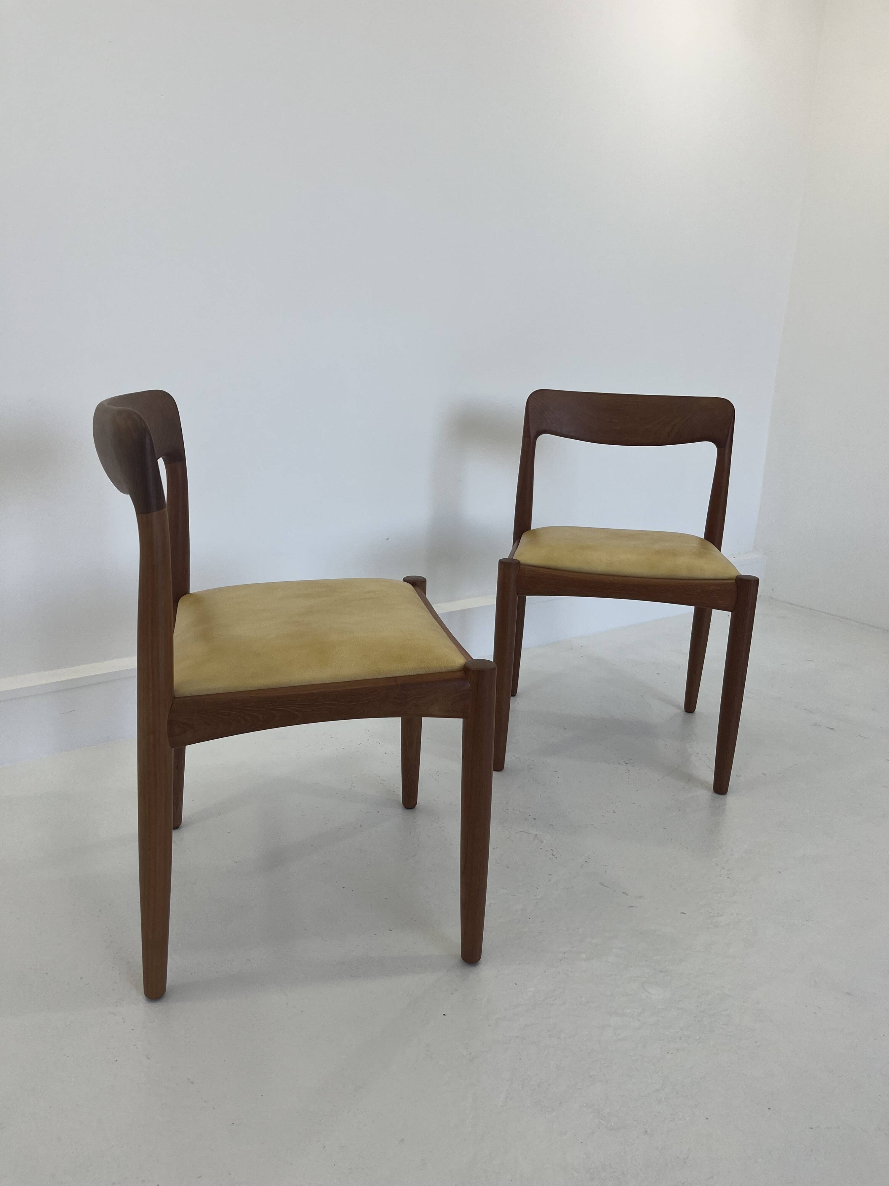 Vintage Danish Dining Chairs in Teak by H.W. Klein for Bramin, Set of 2