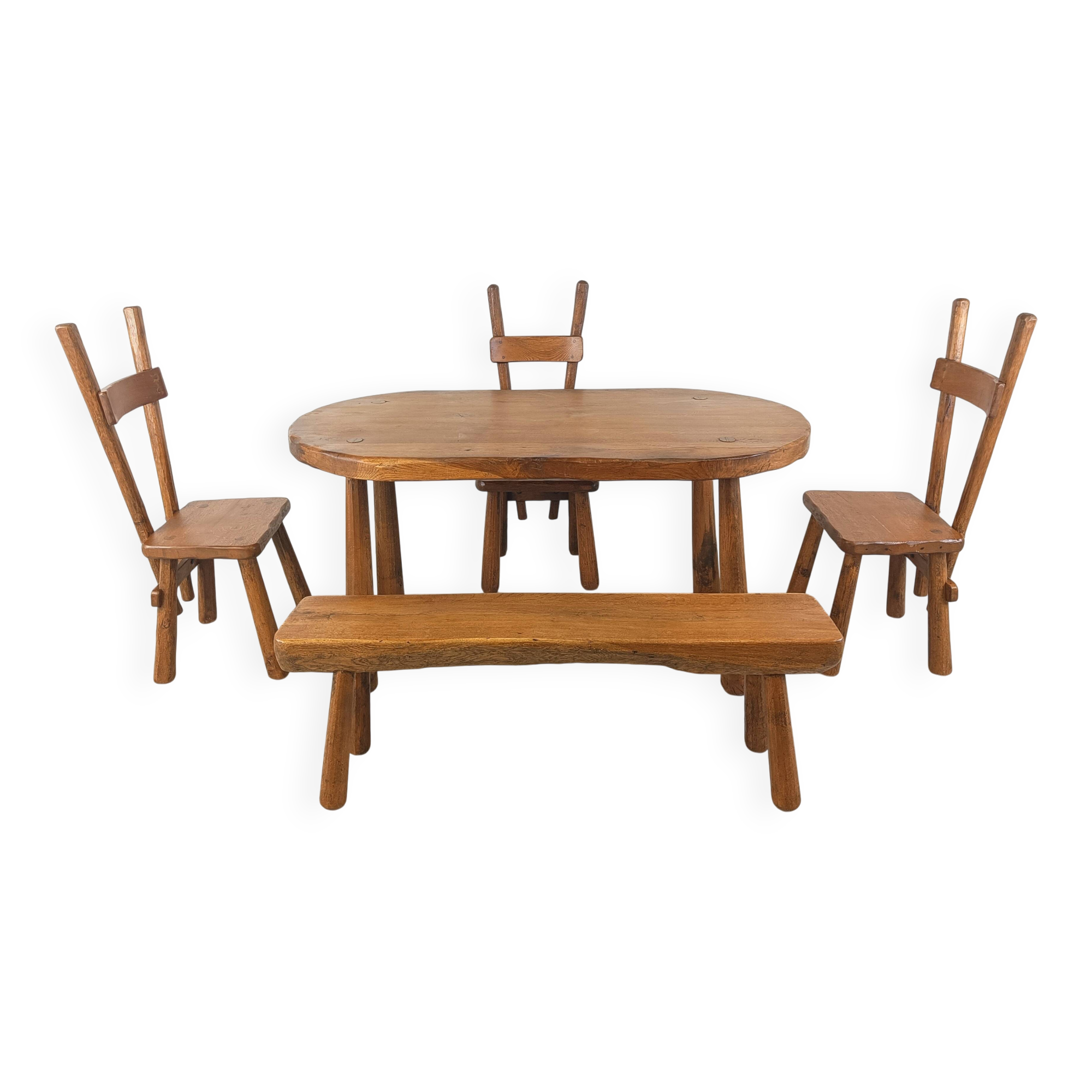 Vintage brutalist dining set, 1960s