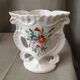 Pair of mariee vases in paris porcelain with floral decoration