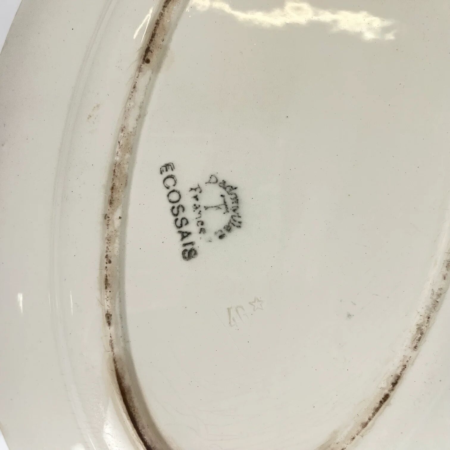 Oval plate Badonviller, "Scottish" model, Art Deco, 1930