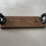 Vintage wooden and ceramic tray