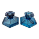 Davidson blue glass candlestick