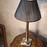 Striped wood lamp on silver base 70x25 classic 60s