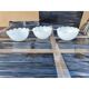 3 white opaline glass tulips from the 1960s